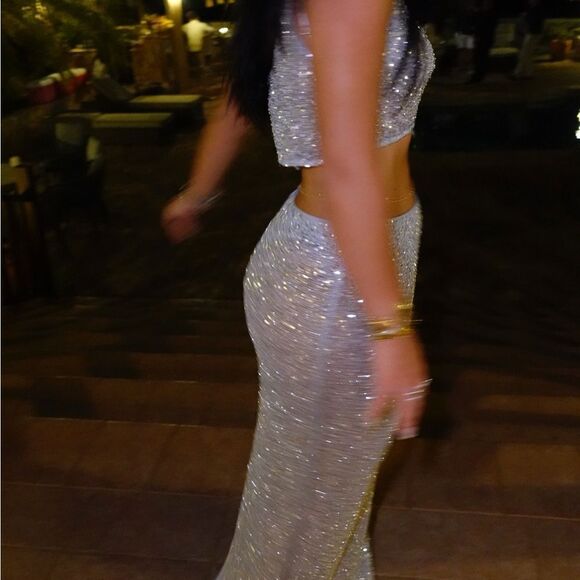 NBD shanti top & skirt silver SET REVOLVE - Picture 8 of 11